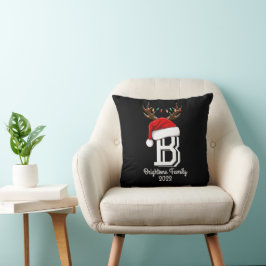 Cojín Decorativo Monogramed Family Name Santa Claus Navidades