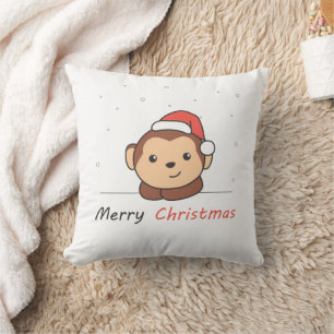 Cojín Decorativo Monos Navidades Nieve animales de invierno monos