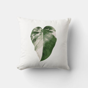 Cojín Decorativo Monstera Albo Heart — Arte de Planta Real para Dec