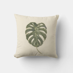 Cojín Decorativo Monstera Hoja Tropical Orgánica Moderna Variada