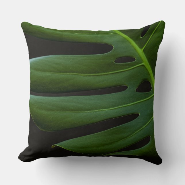 Cojín Decorativo Monstera Leaf up close and personal (Anverso)