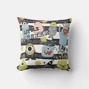 Cojín Decorativo Monstruitos Lindos Moda Moderna Raya de Acuarela