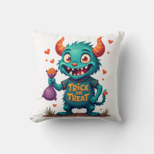 Cojín Decorativo Monstruo de Caramelos de Truco o Trato � Camiseta