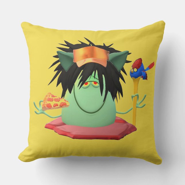 Cojín Decorativo Monstruo de Comer Pizza (Anverso)