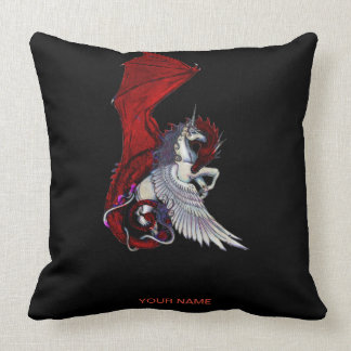 Cojín Decorativo Monstruo del Dragón Rojo Crimson Alas fantasmales