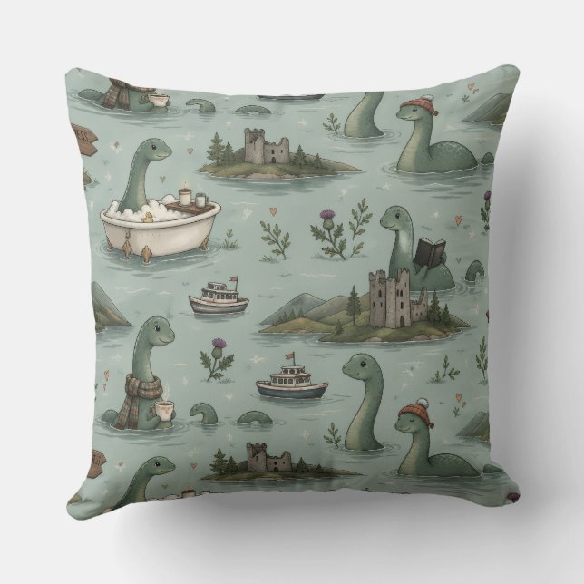 Cojín Decorativo Monstruo del lago Ness  (Reverso )