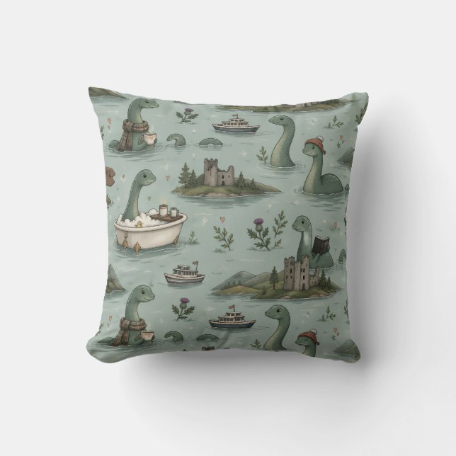 Cojín Decorativo Monstruo del lago Ness (Anverso)