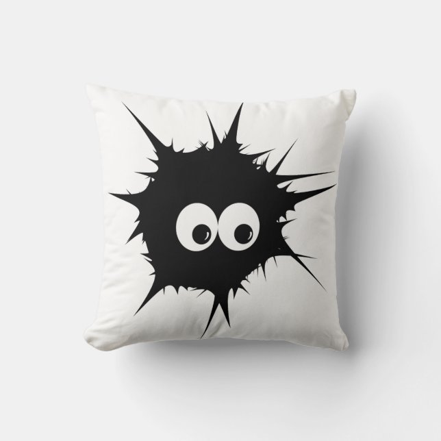 Cojín Decorativo Monstruo en negro (Anverso)