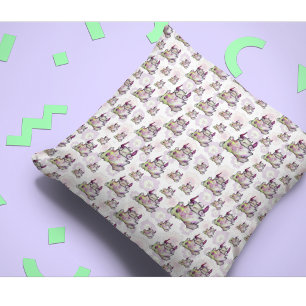Cojín Decorativo Monstruo Morado Floral Caprichoso