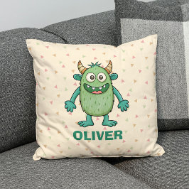 Cojín Decorativo Monstruo verde lindo personalizado