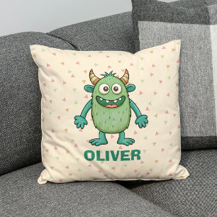 Cojín Decorativo Monstruo Verde Lindo Personalizado