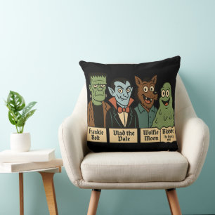 Cojín Decorativo Monstruos de Halloween Frankie Bolt Vlad el Pálido
