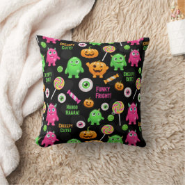 Cojín Decorativo Monstruos "trillados" y diversión de Halloween sin