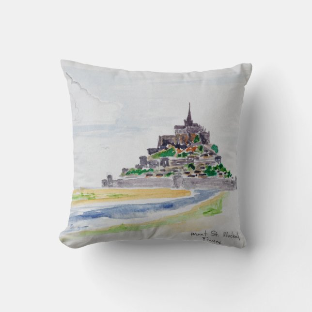 Cojín Decorativo Mont Saint-Michel, Normandía, Francia (Anverso)