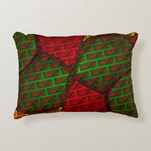 Cojín Decorativo Montaje de imágenes diferentes, ladrillo, rojo, ve