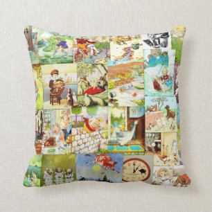 Cojín Decorativo Montaje de las poesías infantiles de los niños del