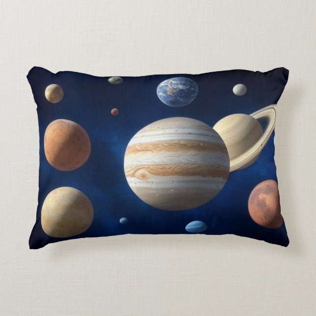 Cojín Decorativo Montaje del sistema solar (Anverso)