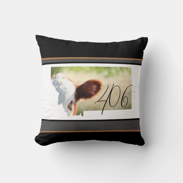 Cojín decorativo Montana 406 Brown Cow Green Meado (Anverso)