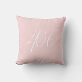 Cojín Decorativo Montana 406 Rosa Con Código De Área Blanca