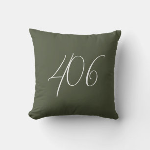 Cojín Decorativo Montana 406 Verde con código de área blanca