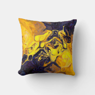 Cojín Decorativo Montaña cálida azul profundo naranja amarillo