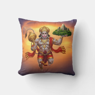 Cojín Decorativo Montaña de elevación de vuelo Lord Hanuman