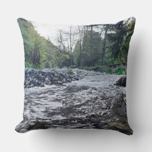 Cojín Decorativo Montaña Escénica Otoño Río - Naturaleza Salvaje Ru