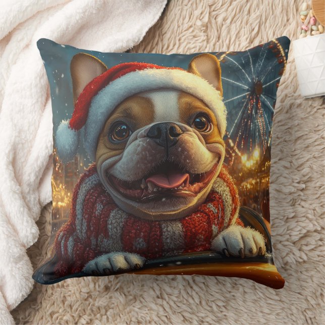 Cojín Decorativo Montaña Rusa Perro Boxer Navidad (Manta)