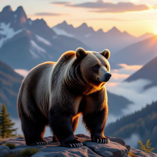 Cojín Decorativo Montañas ahumadas Oso Negro