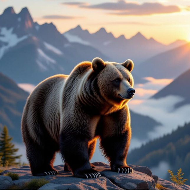 Cojín Decorativo Montañas ahumadas Oso Negro (Subido por el creador)