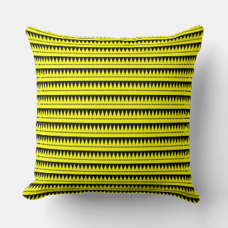 Cojín Decorativo Montañas aztecas - Amarillo con negro