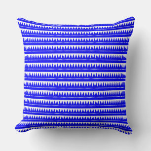 Cojín Decorativo Montañas aztecas - azul sobre blanco