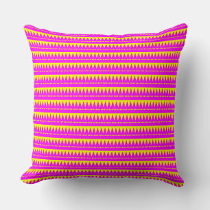 Cojín Decorativo Montañas Aztecas - Magenta con Amarillo