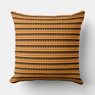 Cojín Decorativo Montañas Aztecas - Naranja Claro sobre Negro