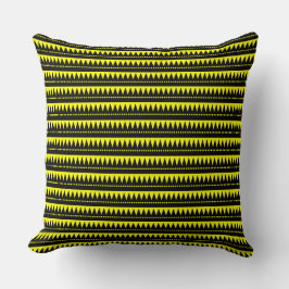 Cojín Decorativo Montañas aztecas - Negro sobre amarillo