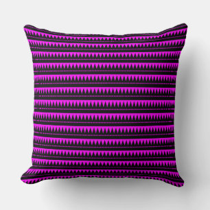 Cojín Decorativo Montañas aztecas - Negro sobre magenta