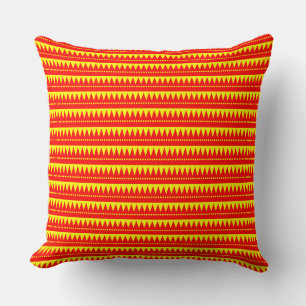 Cojín Decorativo Montañas aztecas - Rojo con amarillo