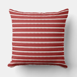 Cojín Decorativo Montañas aztecas - Rojo rubí sobre blanco