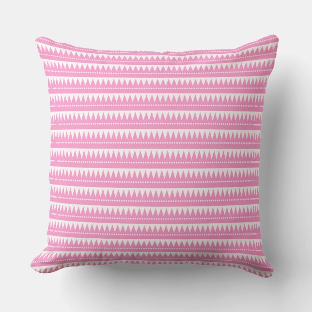 Cojín Decorativo Montañas aztecas - rosa en blanco (Anverso)
