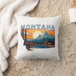 Cojín Decorativo Montañas de contorno de Montana