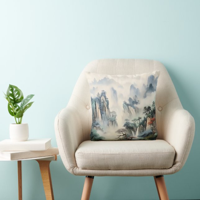 Cojín Decorativo Montañas del Valle Misty (Silla)