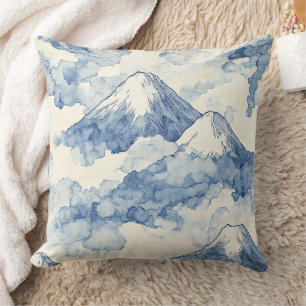 Cojín Decorativo Montañas nevadas azules equilibradas