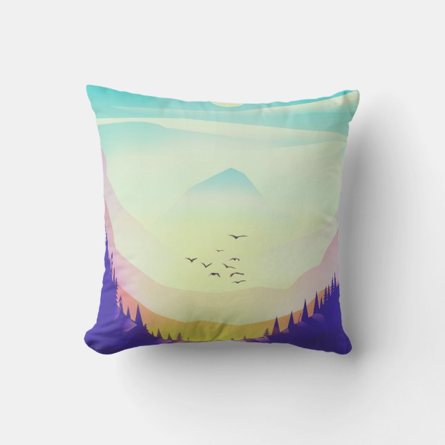 Cojín Decorativo Montañas Nubladas (Anverso)