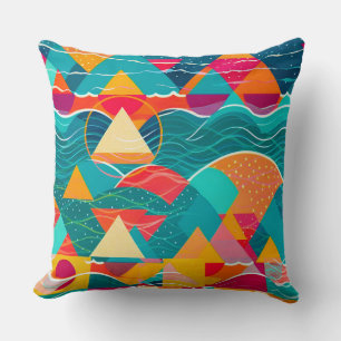 Cojín Decorativo Montañas y río abstractos
