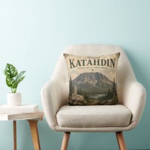 Cojín Decorativo Monte Katahdin Maine Great North Woods Vintage