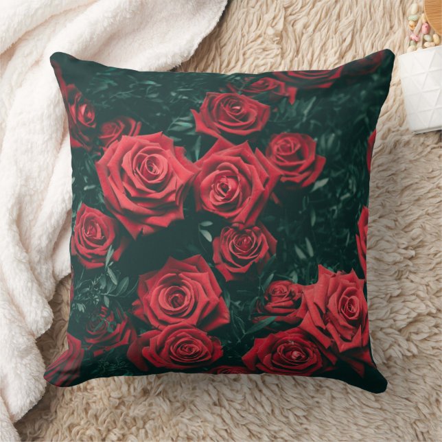 Cojín Decorativo Montón de rosas rojas (Manta)