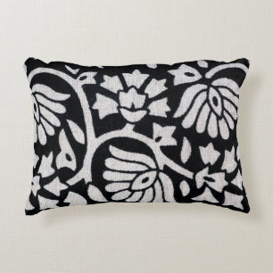 Cojín Decorativo Montones de plantas y flores abstractas en negro