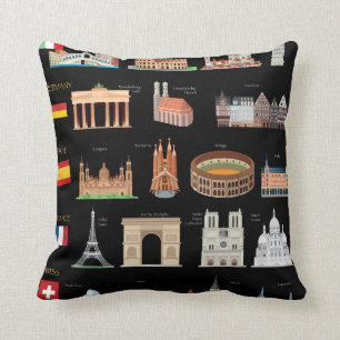 Cojín Decorativo Monumentos europeos famosos