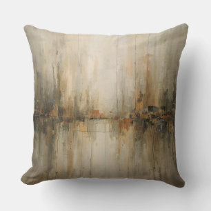 Cojín Decorativo Mood Oliva Gris Naranja Quemado Ámbar Negro Abstra