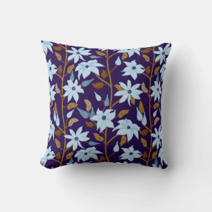 Cojín Decorativo Moody Blue Clematis Trail Floral Pattern
